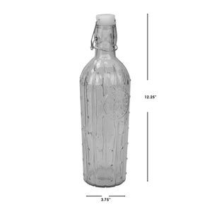 Glass Beverage Water Bottle 1 Litre Vintage Airtight Preserve Fridge