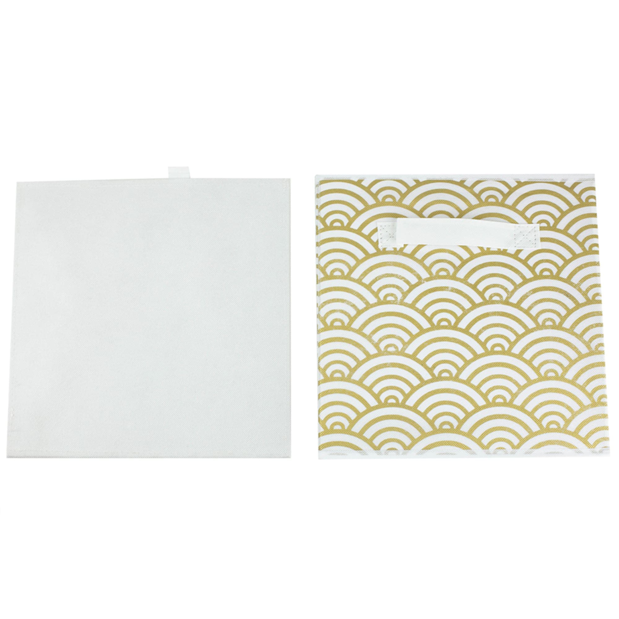 Home Basics Metallic Scallop Collapsible Non-Woven Storage Cube, Gold $3.00 EACH, CASE PACK OF 12