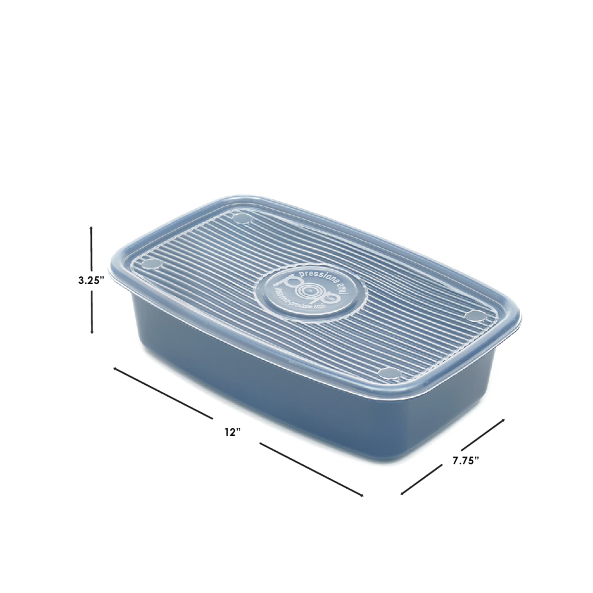 Home Basics 4 Piece Rectangular Plastic Meal Prep Set, (91.3 oz), Blue $6.00 EACH, CASE PACK OF 9