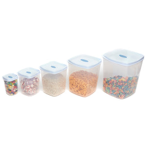 Home Basics 5 Piece Plastic Food Storage Set with Air Vents $12.00 EACH, CASE PACK OF 6