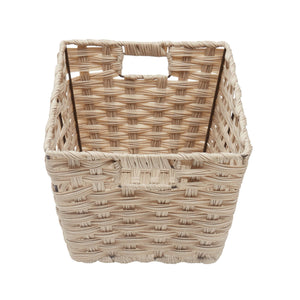 Home Basics Medium Faux Rattan Basket with Cut-out Handles, Taupe $10.00 EACH, CASE PACK OF 6