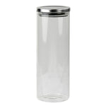 Load image into Gallery viewer, Home Basics 60 oz.  Borosilicate Glass Canister with Stainless Steel Top, Silver $5.00 EACH, CASE PACK OF 12
