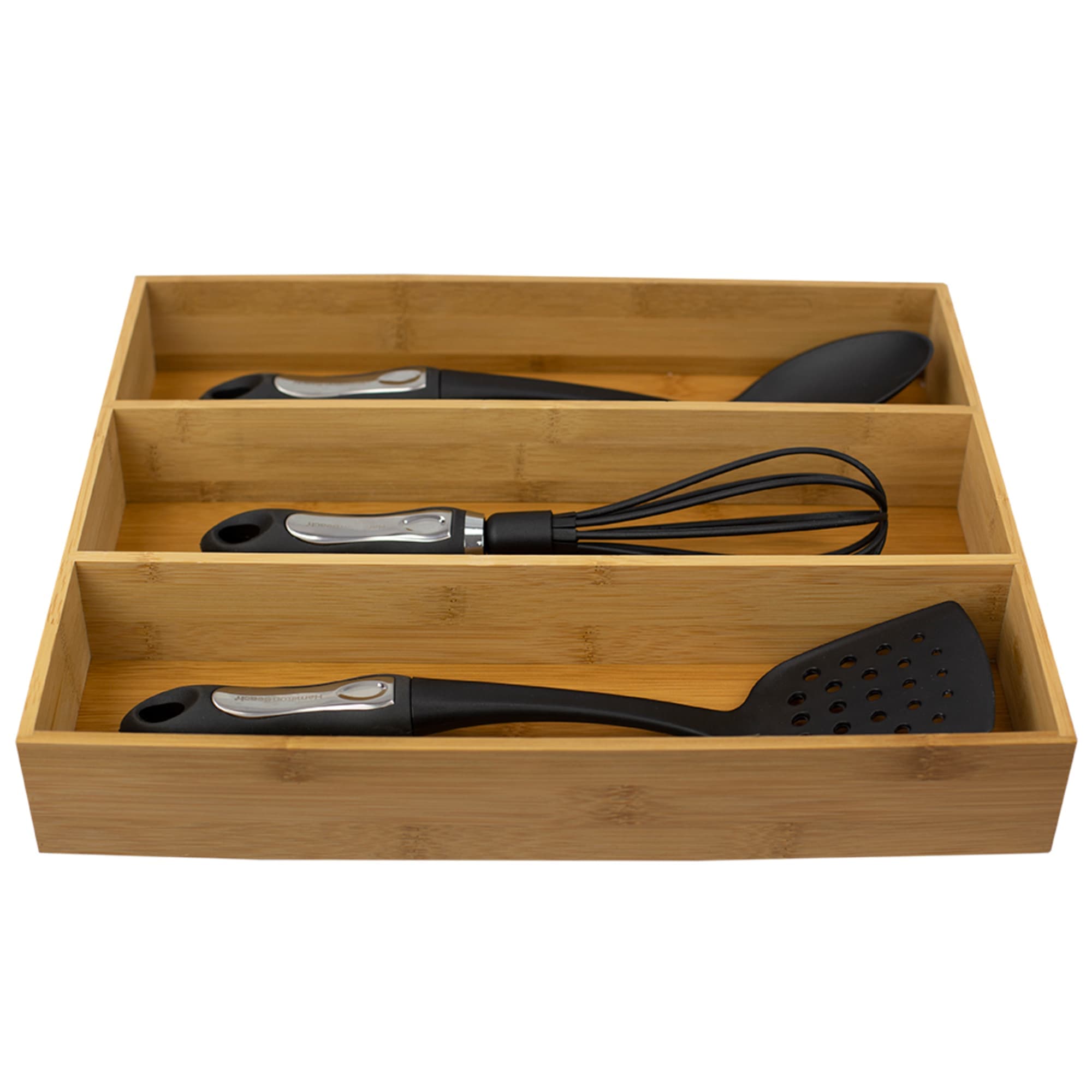 Home Basics Three Compartment Bamboo Organization, Natural $10 EACH, CASE PACK OF 6