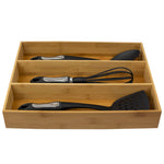 Load image into Gallery viewer, Home Basics Three Compartment Bamboo Organization, Natural $10 EACH, CASE PACK OF 6
