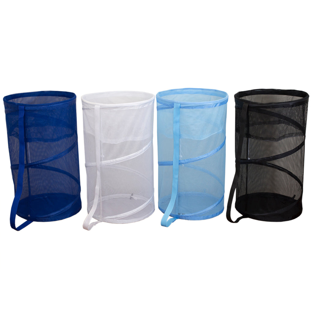 Home Basics Breathable Mesh Collapsible Pop-Up Barrel Hamper - Assorted Colors