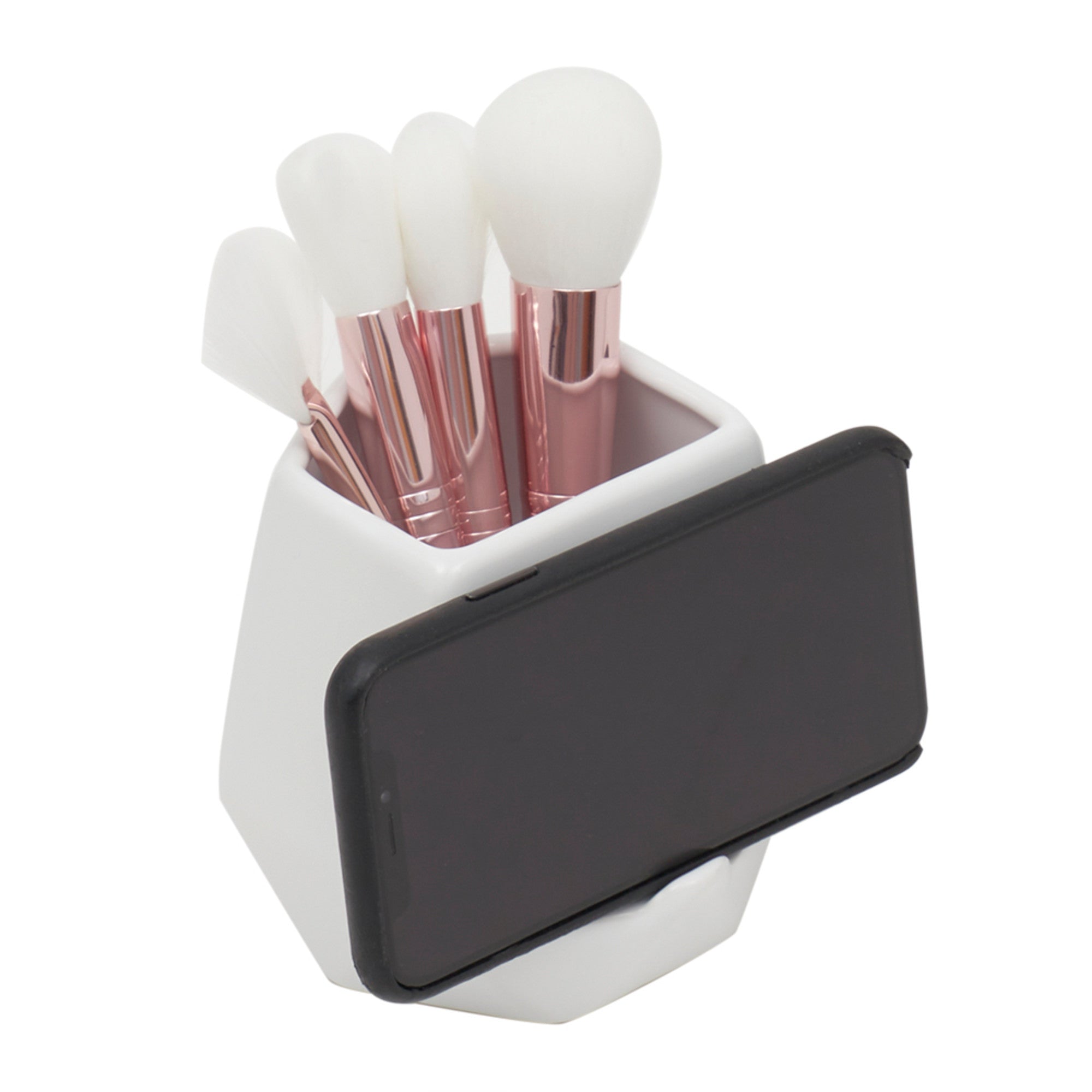 Home Basics Ceramic Make Up Brush and Phone Holder - Assorted Colors