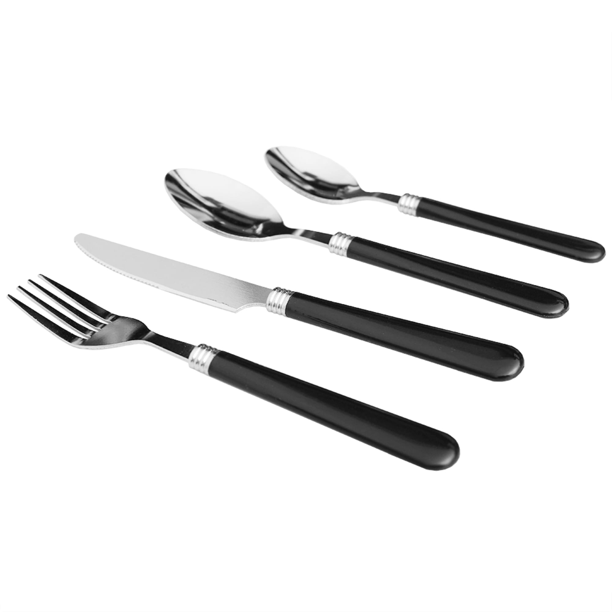 Home Basics 16 Piece Flatware with Plastic Handles $4.00 EACH, CASE PACK OF 12