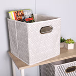 Load image into Gallery viewer, Home Basics Ikat Collapsible Non-Woven Storage Bin with Grommet Handle, Grey $5.00 EACH, CASE PACK OF 12
