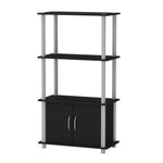 Load image into Gallery viewer, Home Basics 4 Tier Storage Shelf with Cabinet, Black $40.00 EACH, CASE PACK OF 1

