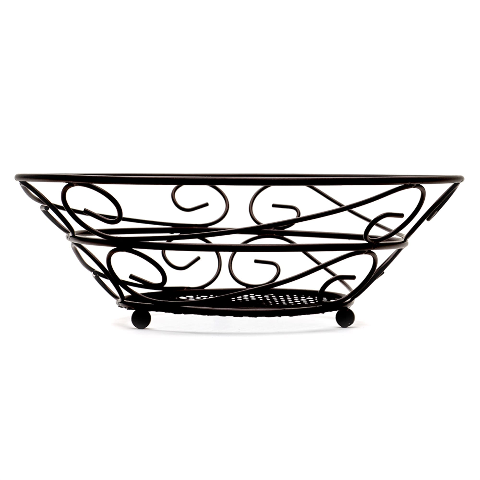 Home Basics Scroll Collection Steel Fruit Basket, Bronze $5.00 EACH, CASE PACK OF 12