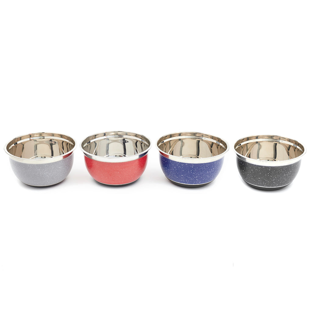 Home Basics Speckled 5 Qt Stainless Steel Mixing Bowl with Non-Skid Bottom - Assorted Colors