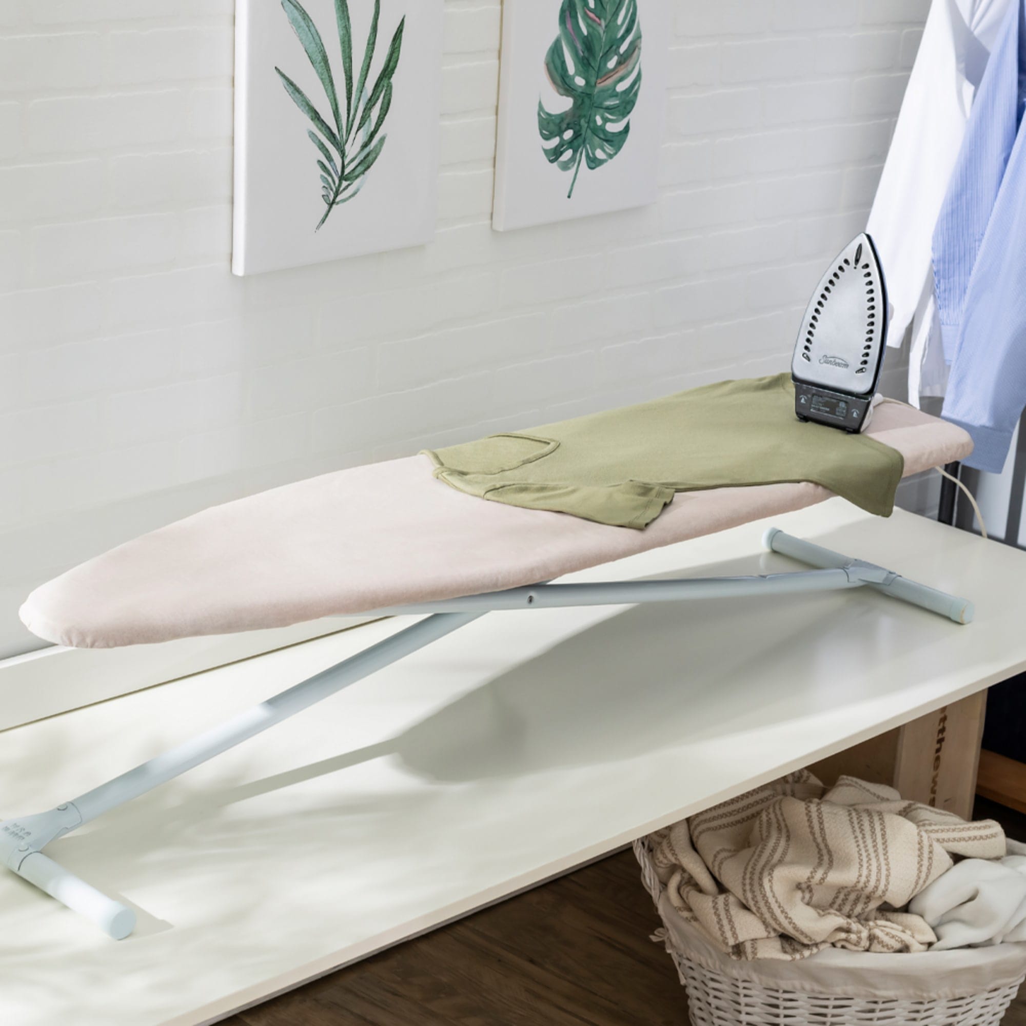 Seymour Home Products Adjustable Height, Freestanding T-Leg Ironing Board, Beige $25 EACH, CASE PACK OF 1