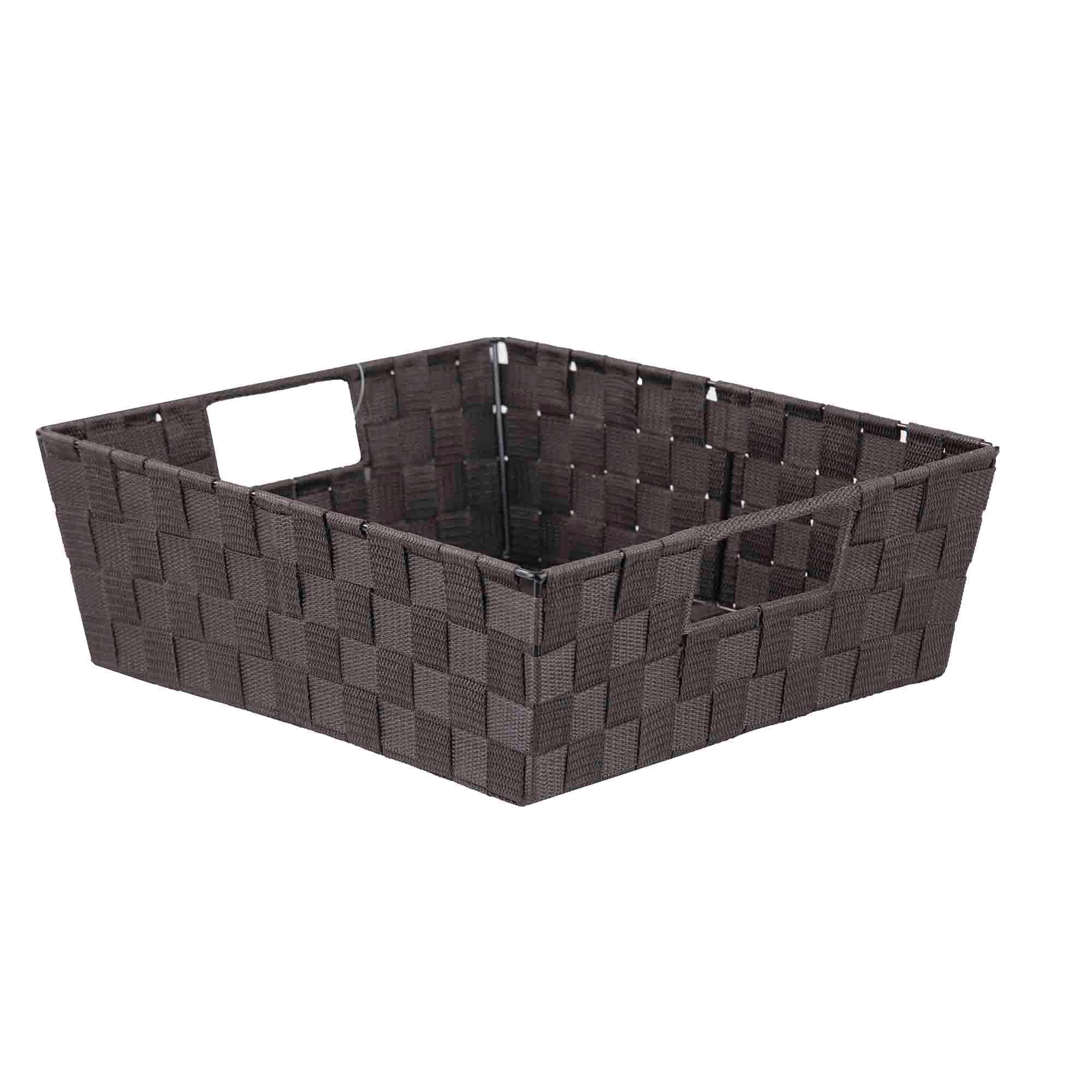 Home Basics Polyester Woven Strap Open Bin, Brown $6.00 EACH, CASE PACK OF 6