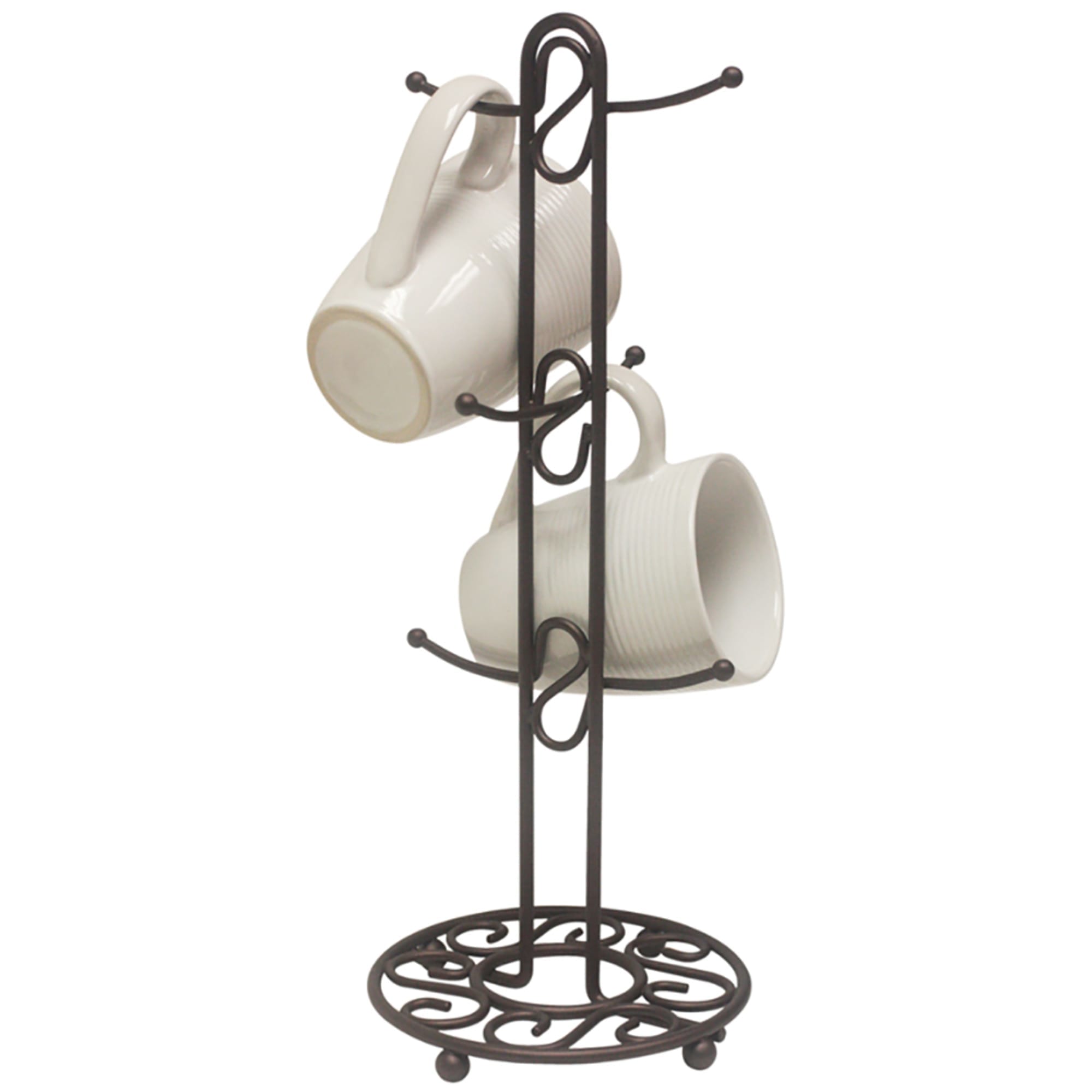 Home Basics Scroll Collection Steel Mug Tree, Bronze $5.00 EACH, CASE PACK OF 12