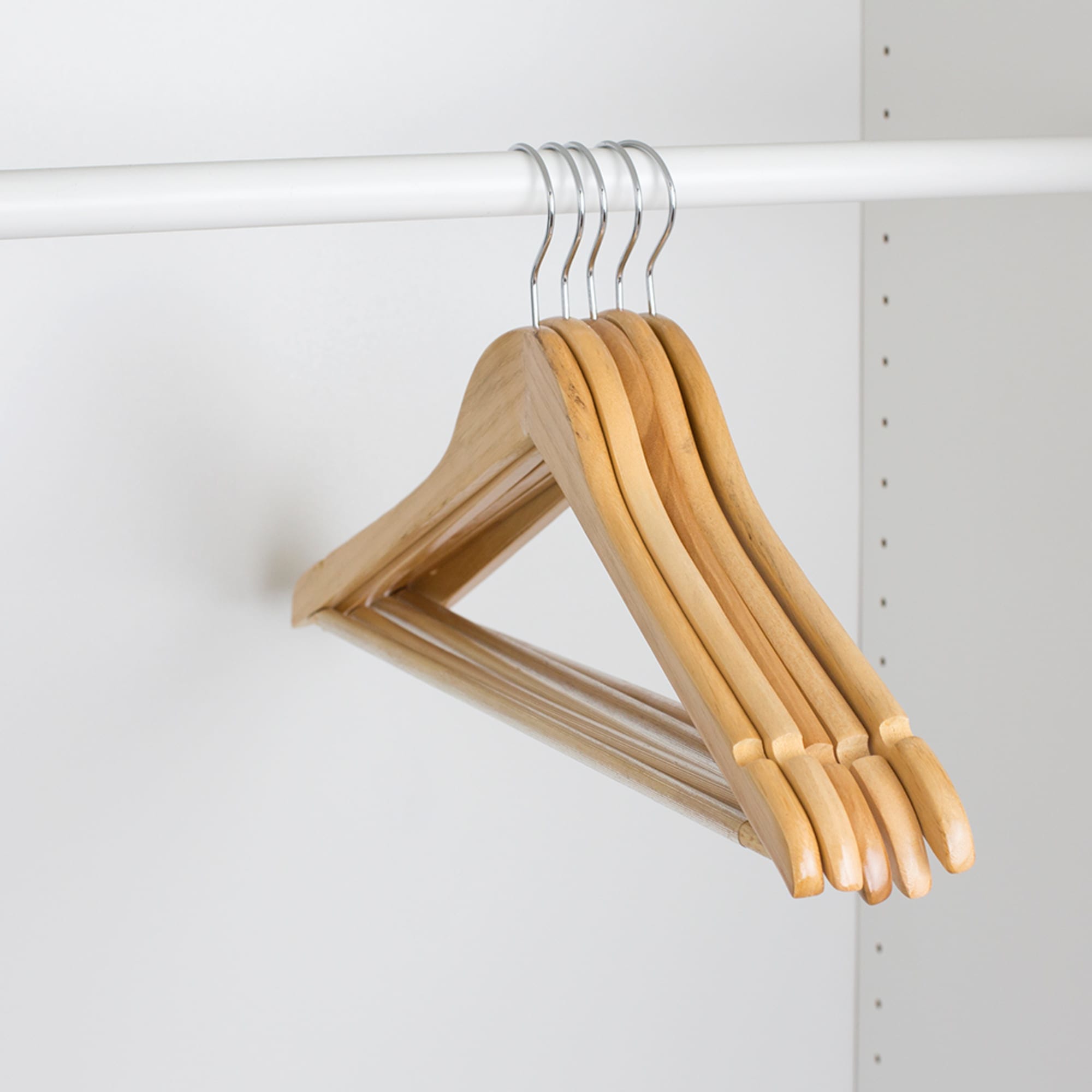 Home Basics Non-Slip Wood Hanger, (Pack of 5), Natural $5.00 EACH, CASE PACK OF 12