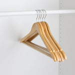 Load image into Gallery viewer, Home Basics Non-Slip Wood Hanger, (Pack of 5), Natural $5.00 EACH, CASE PACK OF 12
