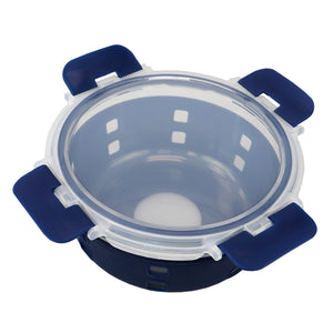 Michael Graves Design Round 21 Ounce High Borosilicate Glass Food Storage Container with Plastic Lid, Indigo $6.00 EACH, CASE PACK OF 12