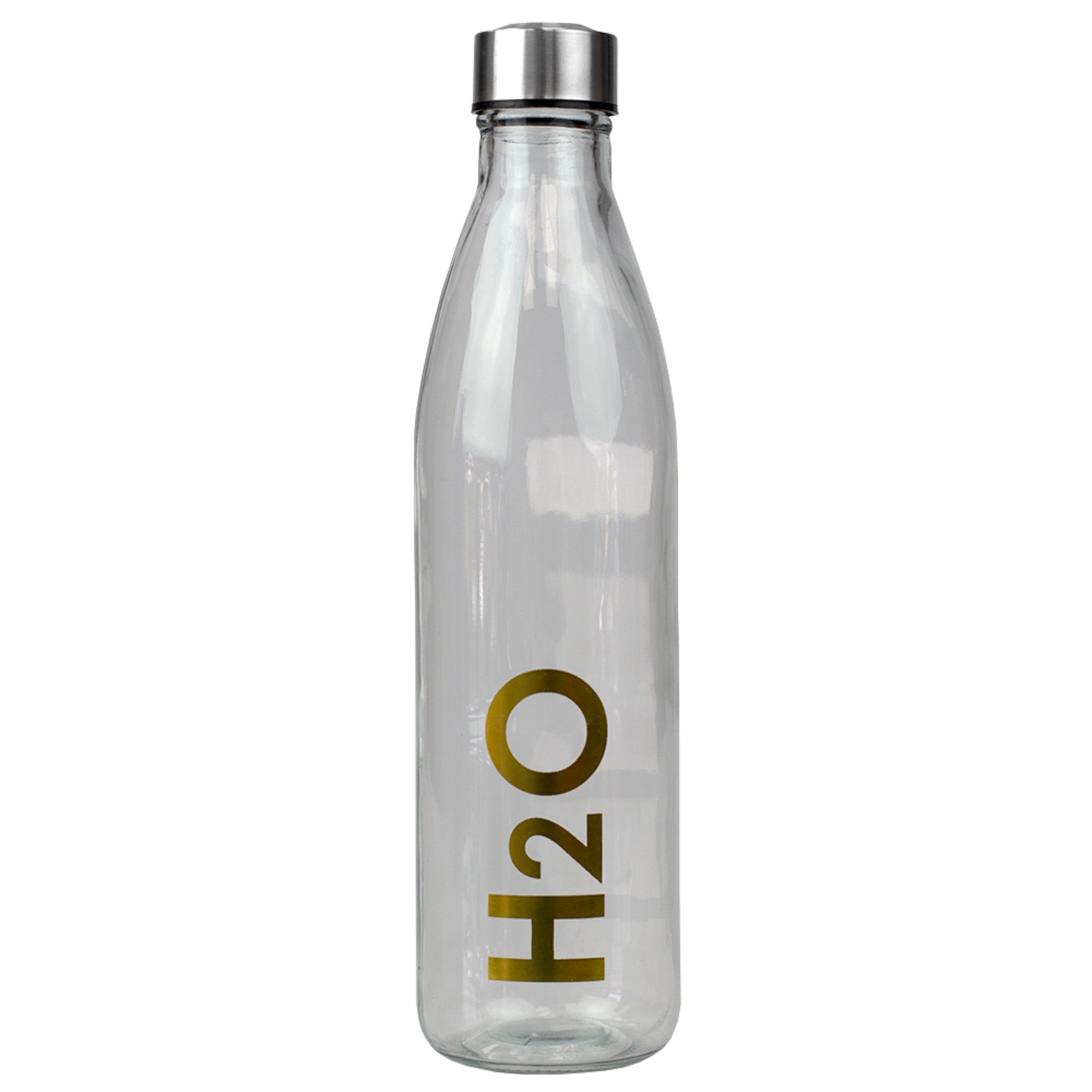 Home Basics H2O Clear 32oz. Glass Travel Water Bottle - Assorted Colors