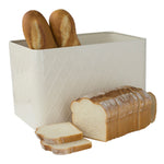 Load image into Gallery viewer, Home Basics  Trellis Tin Multi-Purpose Bread Box with Snug-Fit Lid, Ivory $15 EACH, CASE PACK OF 4
