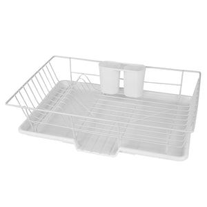 Home Basics 3 Piece Vinyl Coated Steel Dish Drainer, White $10.00 EACH, CASE PACK OF 6