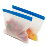 Load image into Gallery viewer, Home Basics 2 Piece Reusable 8&quot; x 9&quot; PEVA Food Bags, Clear $3.00 EACH, CASE PACK OF 24
