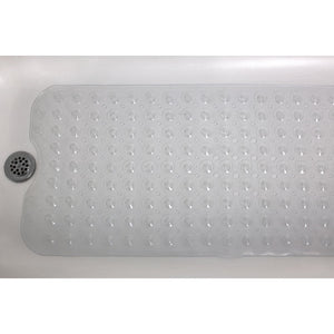Home Basics Extra Long U Shape Front Bath Mat, Clear