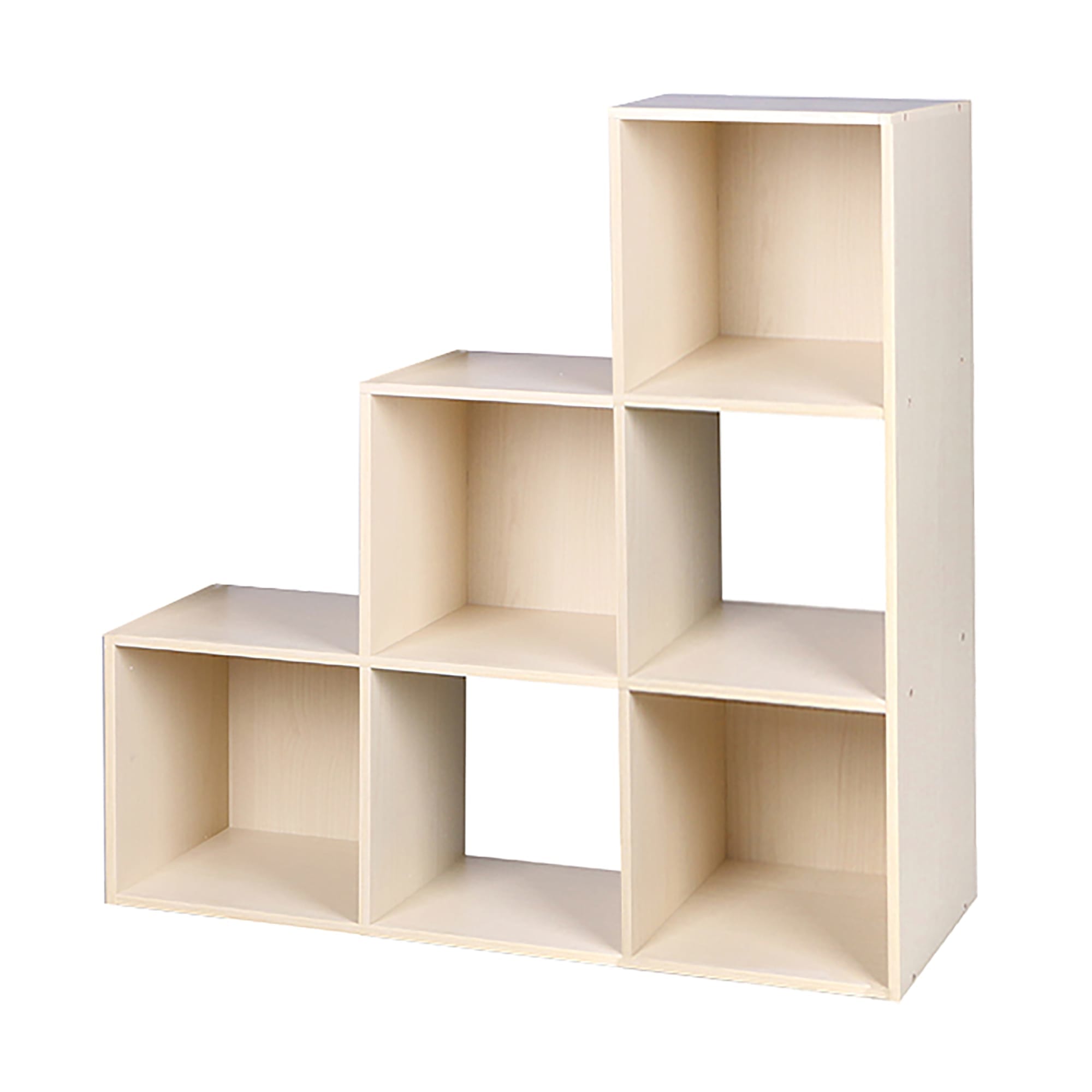 Home Basics Open and Enclosed Tiered 6 Cube MDF Storage Organizer, Oak $40.00 EACH, CASE PACK OF 1