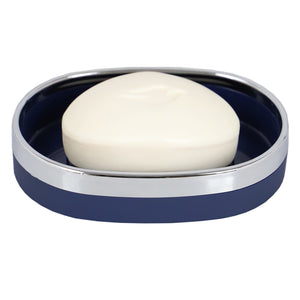 Home Basics Skylar Oval Ridged ABS Plastic Soap Dish, Navy $3.00 EACH, CASE PACK OF 12