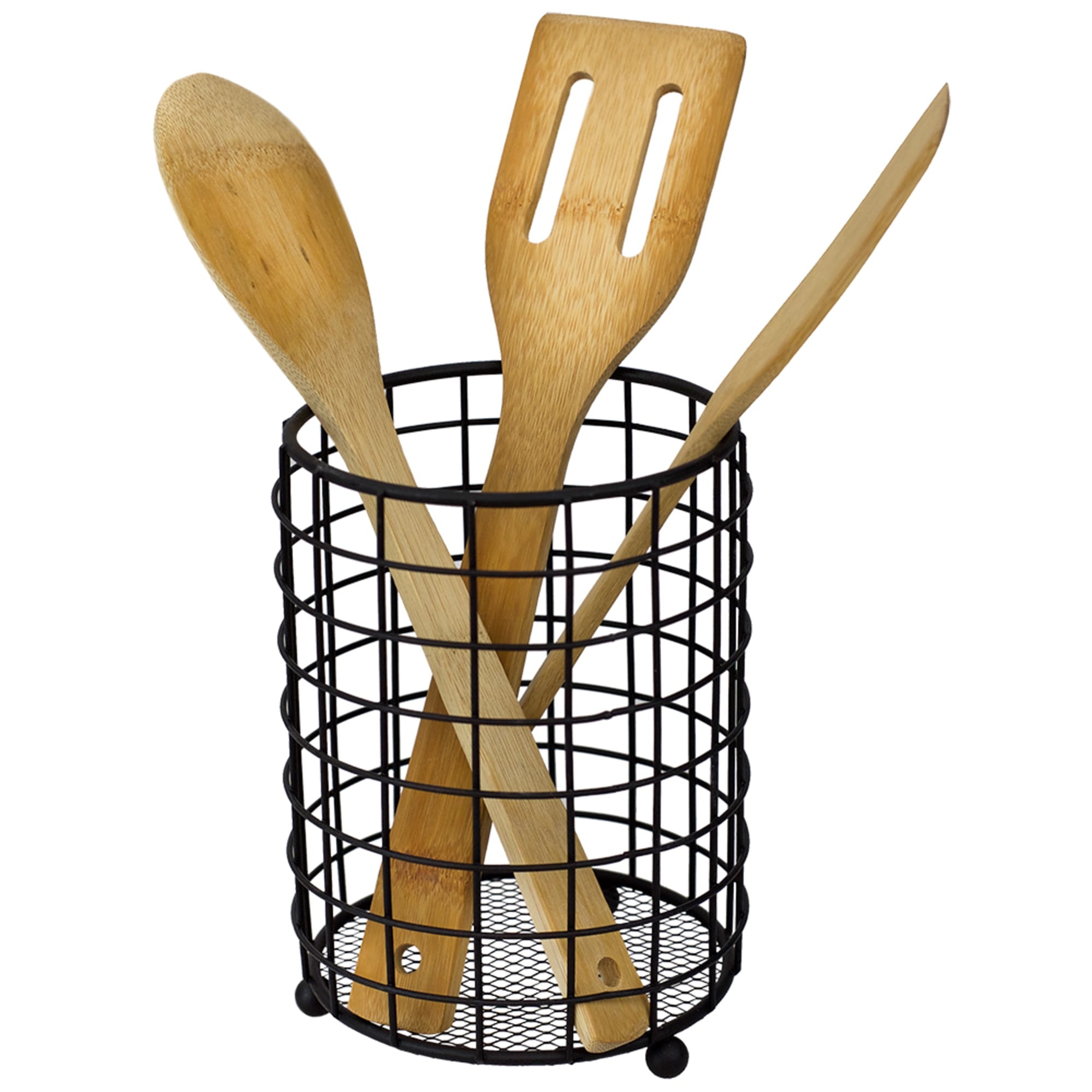Home Basics Grid Free-Standing Cutlery Holder with Mesh Bottom, Black $4.00 EACH, CASE PACK OF 12