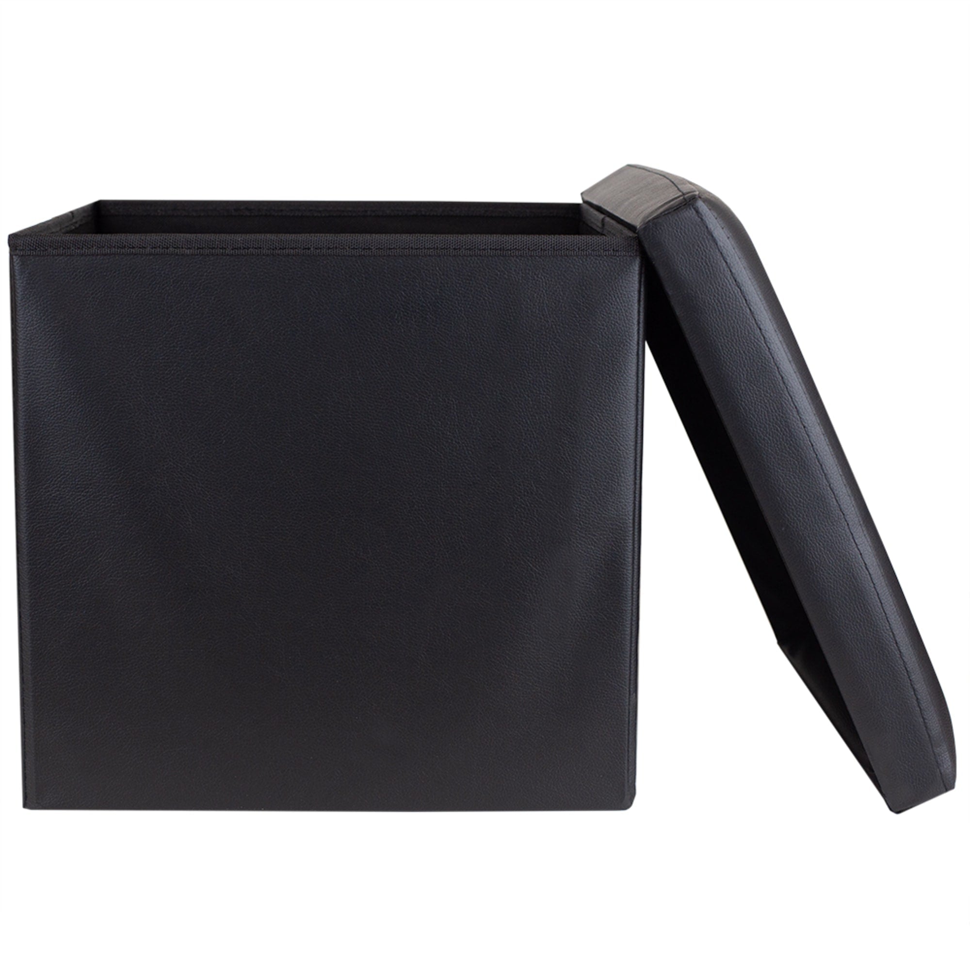 Home Basics Faux Leather Storage Cube, Black $12.00 EACH, CASE PACK OF 6