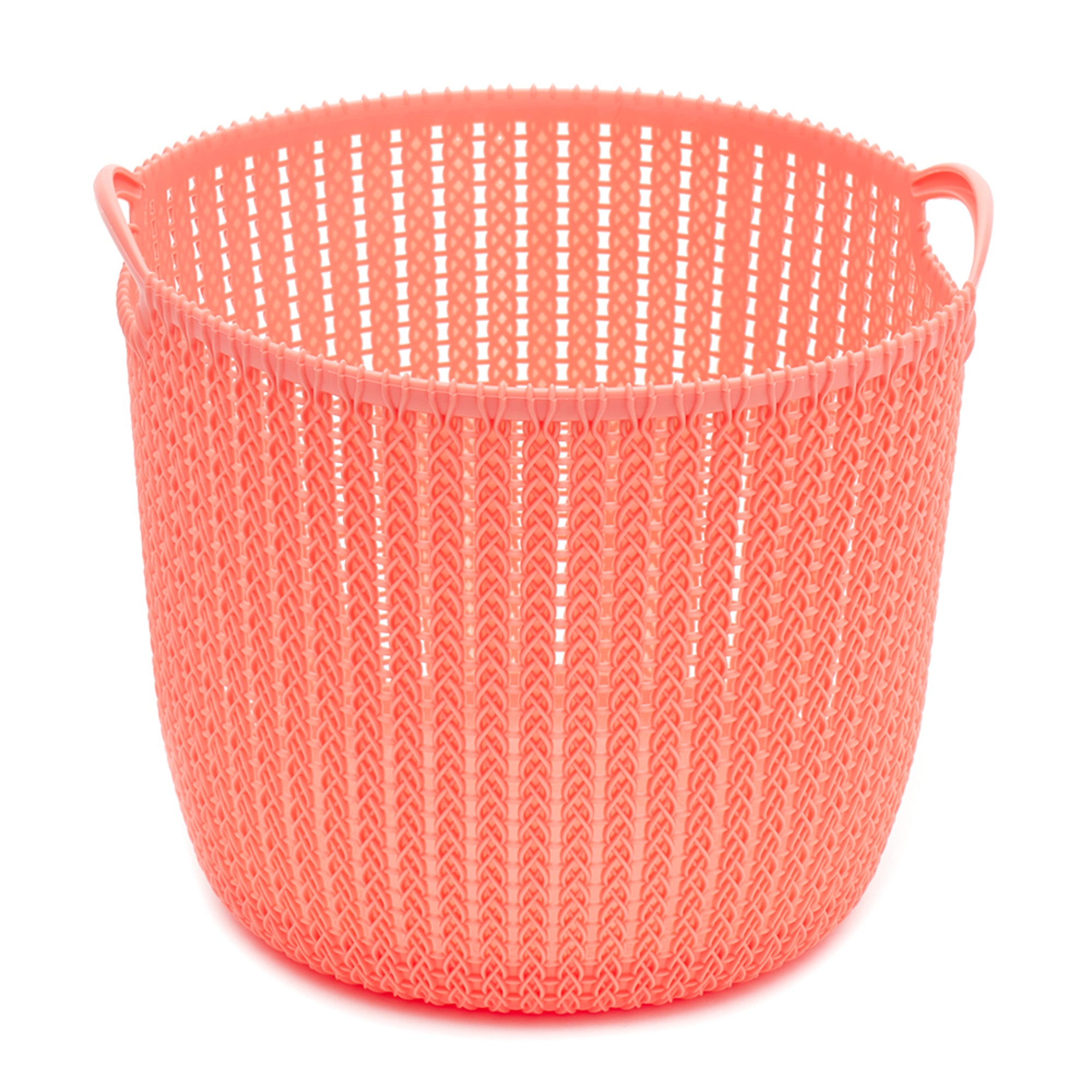 Home Basics Round Medium Crochet Plastic Basket - Assorted Colors