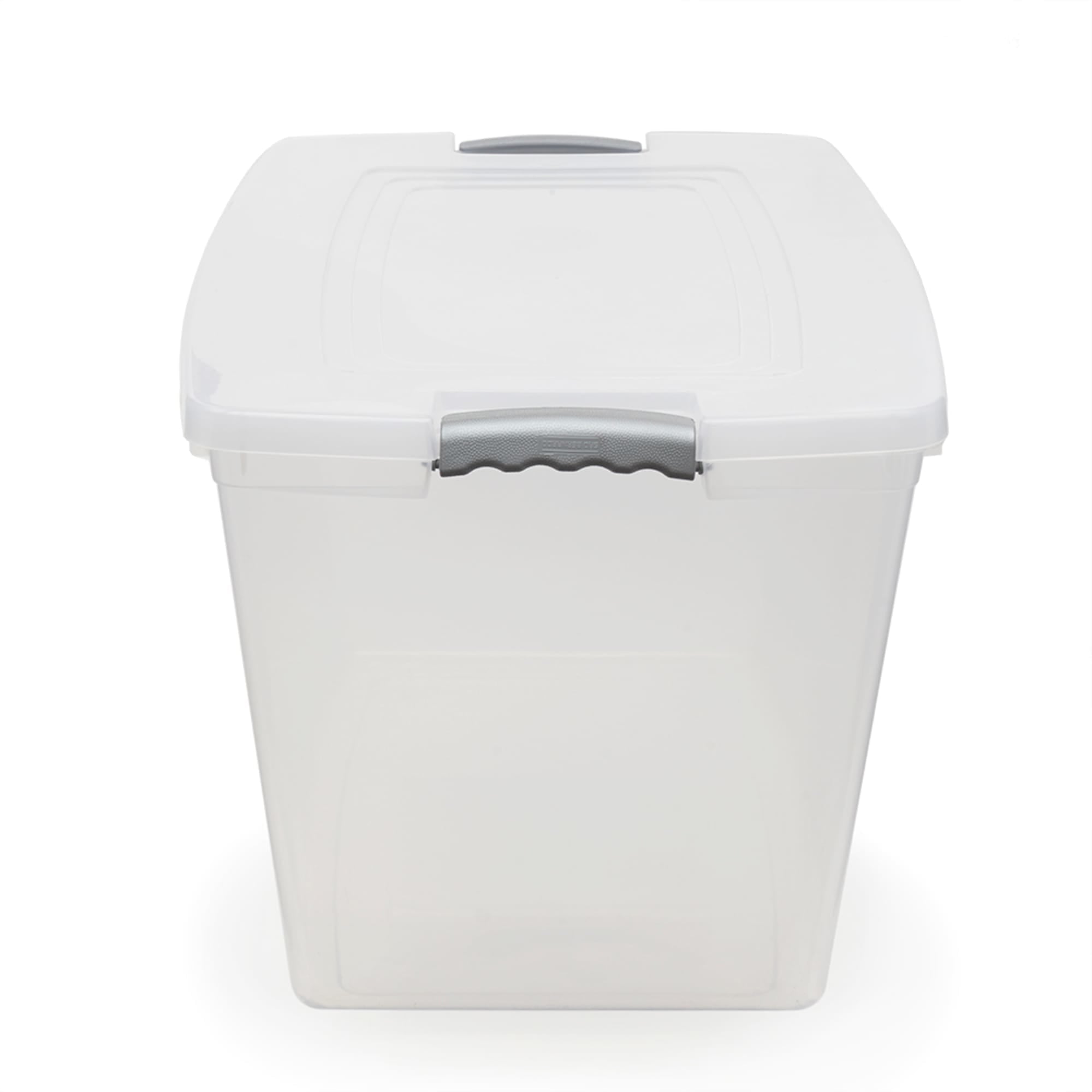 Home Basics 60 Liter Plastic Storage Container with lid, Clear $15.00 EACH, CASE PACK OF 6