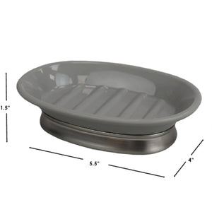 Home Basics Rubberized Plastic Countertop  Pedestal Soap Dish with  Non-Skid Metal Base $3.00 EACH, CASE PACK OF 12