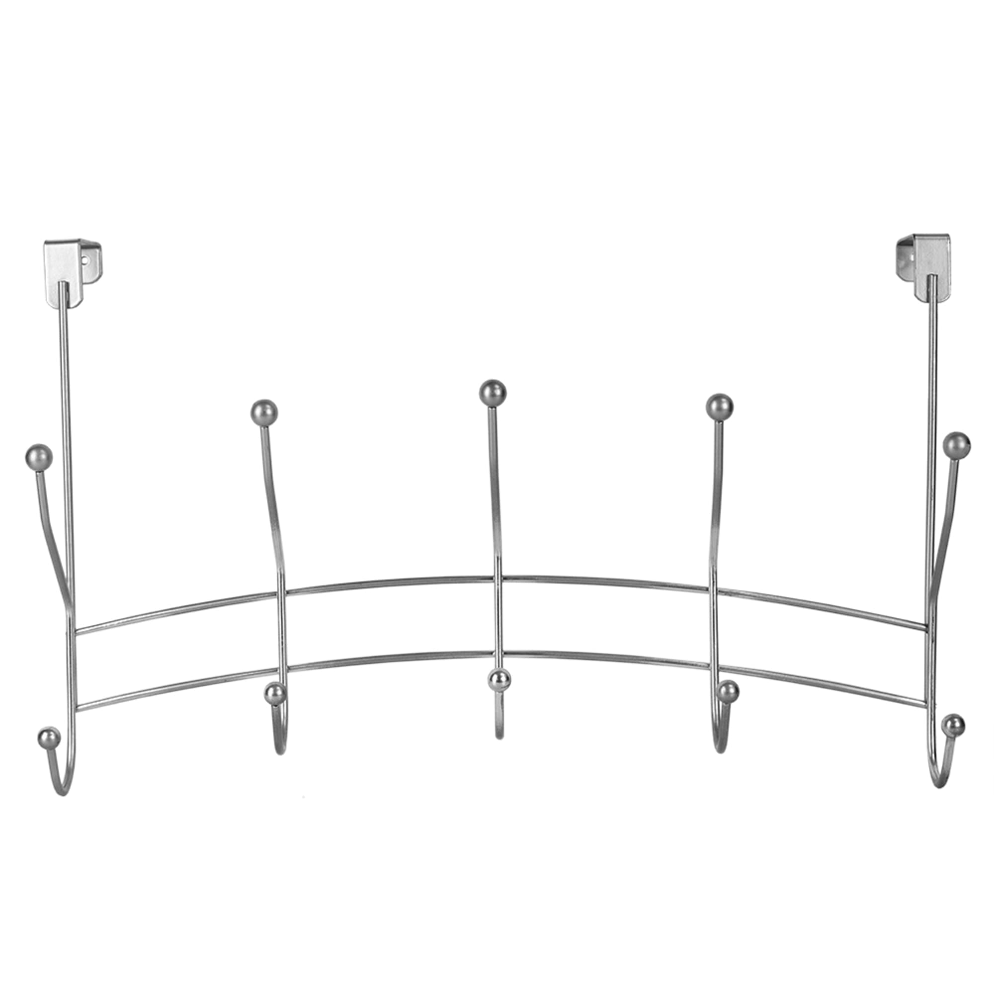 Home Basics 5 Dual Hook Over the Door Hanging Rack, Silver $5.00 EACH, CASE PACK OF 12