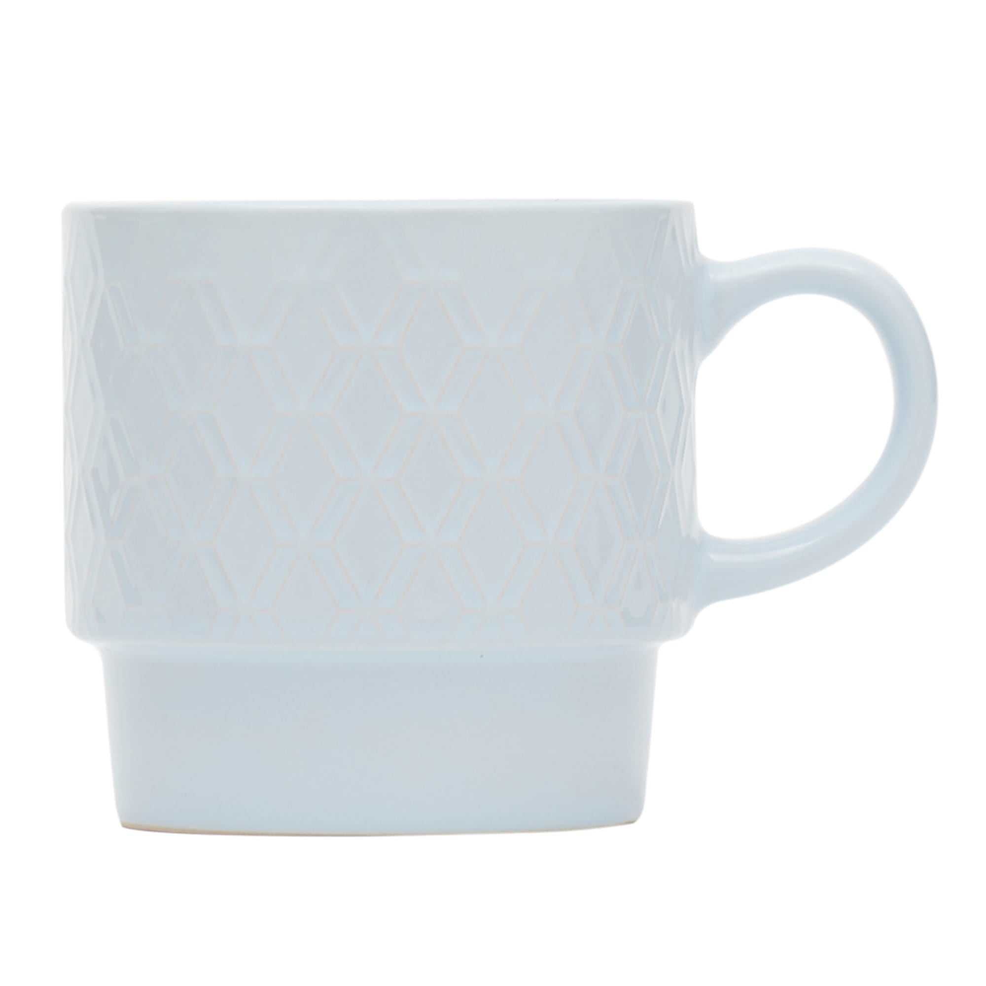 Home Basics Embossed Double Diamond 4 Piece Stackable Mug Set with Stand $10.00 EACH, CASE PACK OF 6