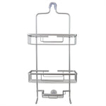Load image into Gallery viewer, Home Basics 2 Tier Aluminum Suction Shower Caddy with Extra Long Baskets with Integrated hooks and Soap Tray, Grey $15.00 EACH, CASE PACK OF 6
