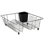 Load image into Gallery viewer, Home Basics Small Vinyl Coated Wire Dish Rack with Utensil Holder, Black $5.00 EACH, CASE PACK OF 12
