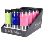 Load image into Gallery viewer, Home Basics 13.5 oz. Stainless Steel Travel Mug - Assorted Colors
