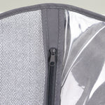 Load image into Gallery viewer, Home Basics Herringbone Non-Woven Garment Bag with Clear Plastic Panel, Grey
 $3.00 EACH, CASE PACK OF 12
