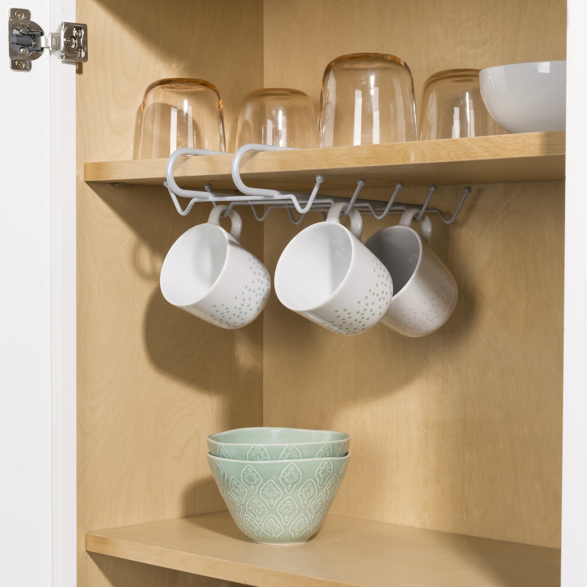 Home Basics Under the Shelf  Vinyl Coated Steel 6 Hook  Mug Rack, Silver $4.00 EACH, CASE PACK OF 6