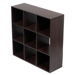 Load image into Gallery viewer, Home Basics Open and Enclosed 9 Cube MDF Storage Organizer, Espresso $50.00 EACH, CASE PACK OF 1
