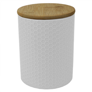 Home Basics Honeycomb Medium Ceramic Canister, White $6.00 EACH, CASE PACK OF 12