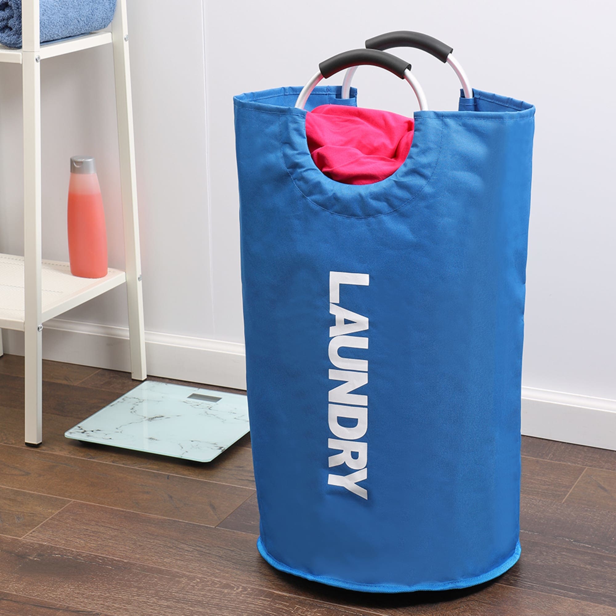 Home Basics Laundry Bag with Soft Grip Handle, Blue $12.00 EACH, CASE PACK OF 12