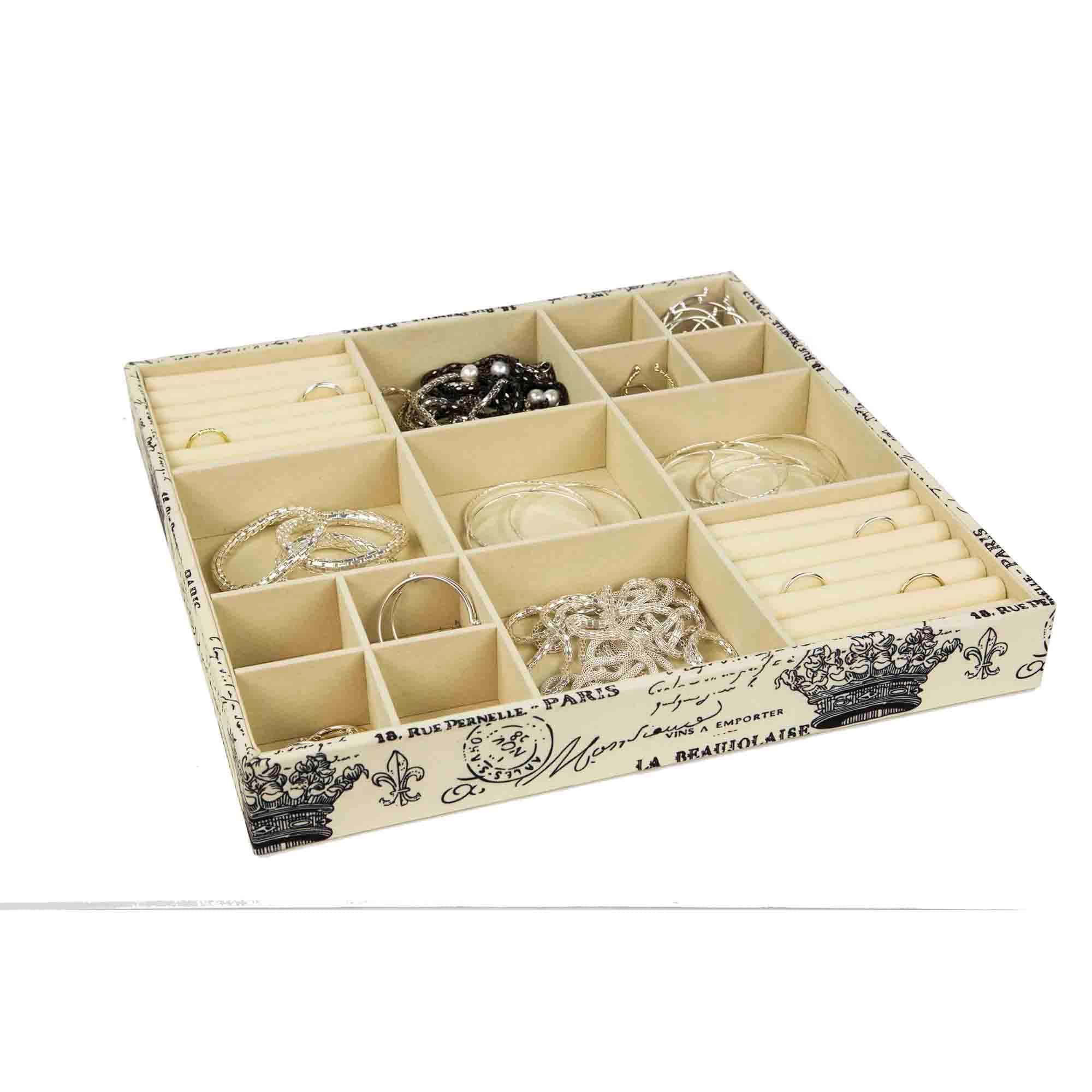 Home Basics Faux Leather 18 Compartment Jewelry Organizer $12 EACH, CASE PACK OF 6