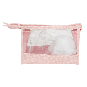 Home Basics Leopard 5 Piece Travel Bath Set, Pink $6.00 EACH, CASE PACK OF 12