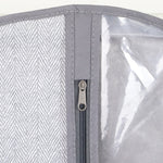 Load image into Gallery viewer, Home Basics Basics Herringbone Non-Woven Garment Bag with Clear Plastic Panel, Grey $3.00 EACH, CASE PACK OF 12
