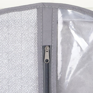 Home Basics Basics Herringbone Non-Woven Garment Bag with Clear Plastic Panel, Grey $3.00 EACH, CASE PACK OF 12