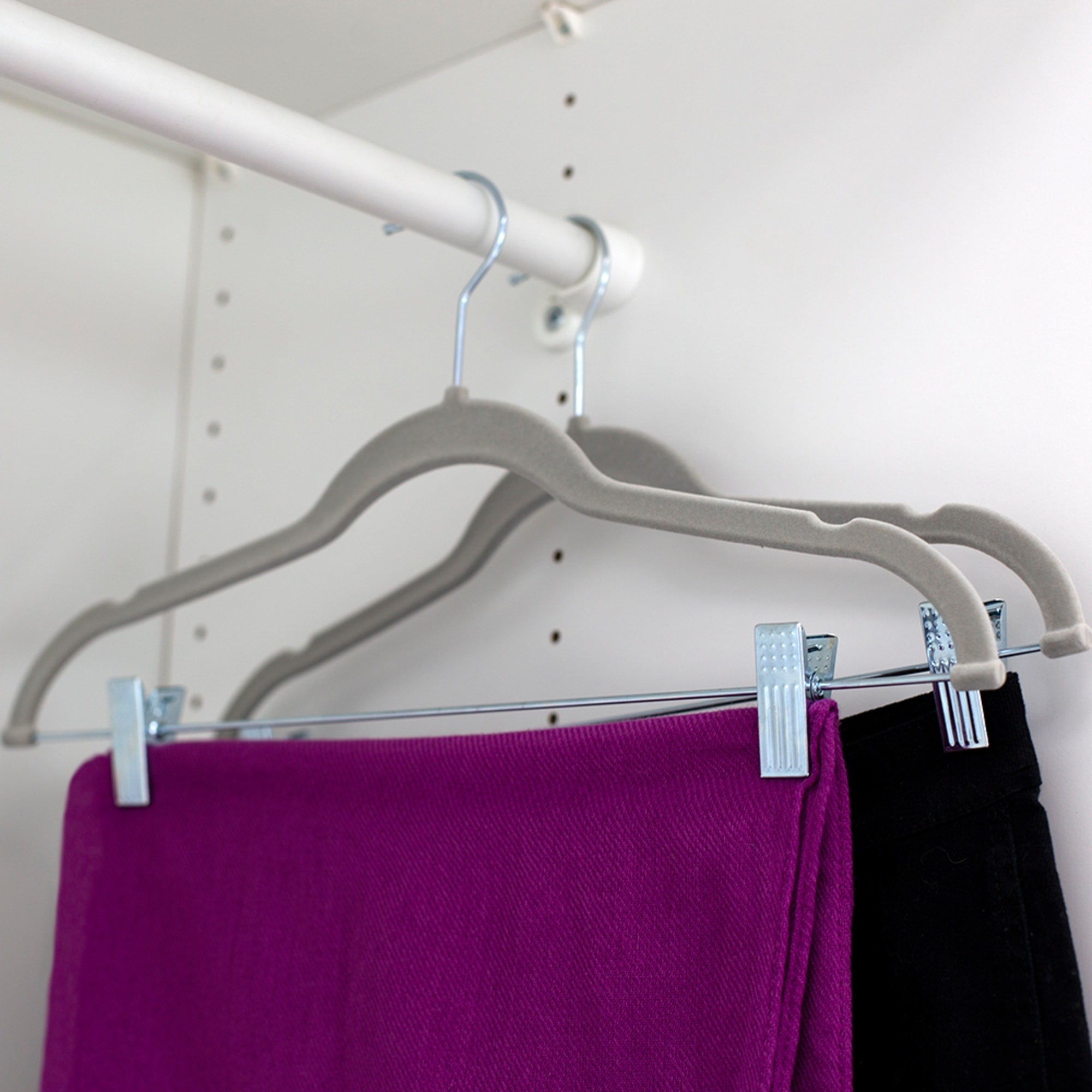 Home Basics Non-Slip Velvet Hangers With Adjustable Metal Clips, (Set of 5), Grey $5 EACH, CASE PACK OF 12
