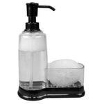 Load image into Gallery viewer, Home Basics Plastic Soap Dispenser with Sponge Compartment, Black $6.00 EACH, CASE PACK OF 12
