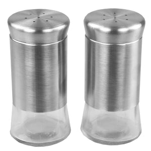 Michael Graves Design Essence 2 Piece 2.5 Ounce Stainless Steel Salt and Pepper Set with Clear Glass Bottoms, Silver $3.00 EACH, CASE PACK OF 6